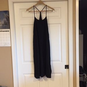 Zara Black Cotton Racerback Trapeze Dress